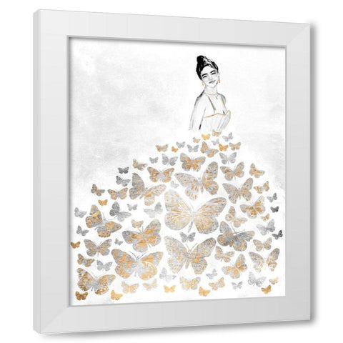 Fluttering Gown I White Modern Wood Framed Art Print by Warren, Annie