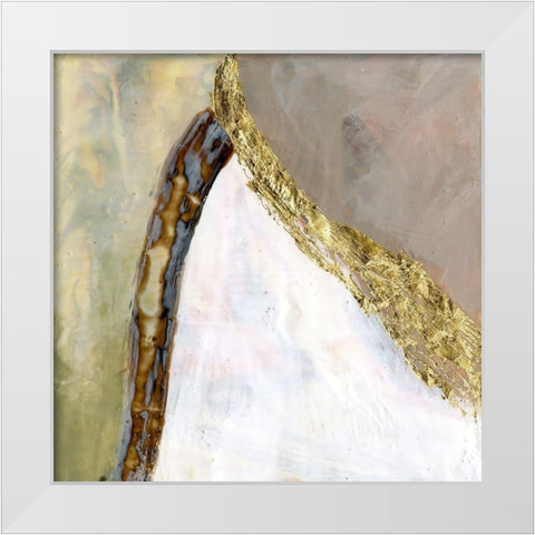 Converging Pathways II White Modern Wood Framed Art Print by Goldberger, Jennifer