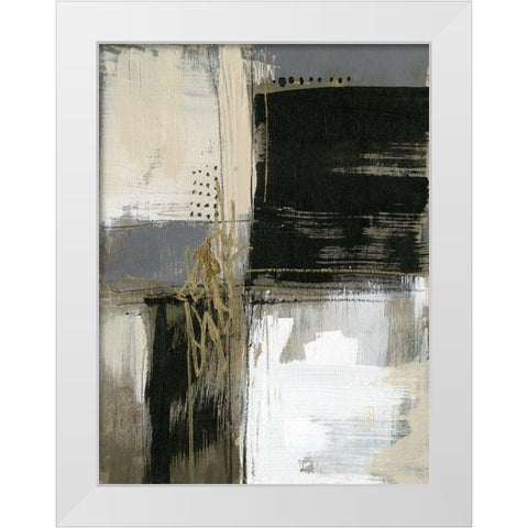 Neutral Divisions I White Modern Wood Framed Art Print by Goldberger, Jennifer