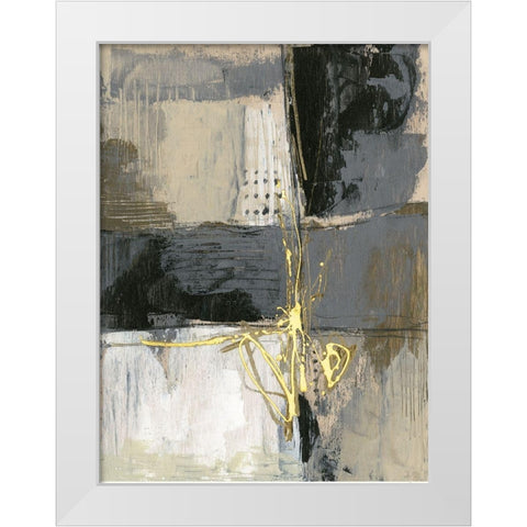 Neutral Divisions II White Modern Wood Framed Art Print by Goldberger, Jennifer