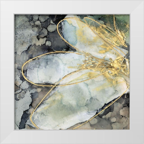 Abstracted Lily I White Modern Wood Framed Art Print by Goldberger, Jennifer