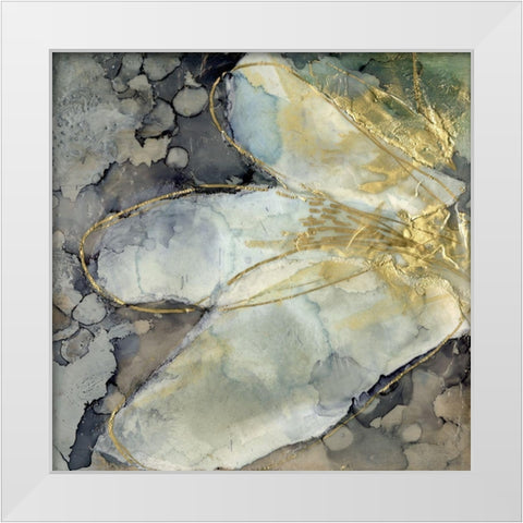 Abstracted Lily I White Modern Wood Framed Art Print by Goldberger, Jennifer