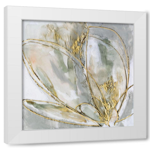 Blooming Gold II White Modern Wood Framed Art Print by Goldberger, Jennifer