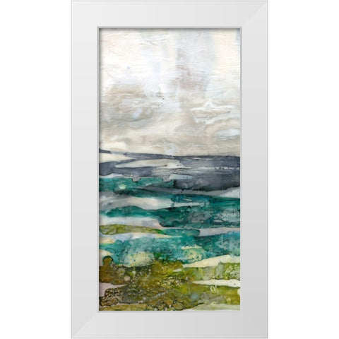 Crackled Marshland I White Modern Wood Framed Art Print by Goldberger, Jennifer