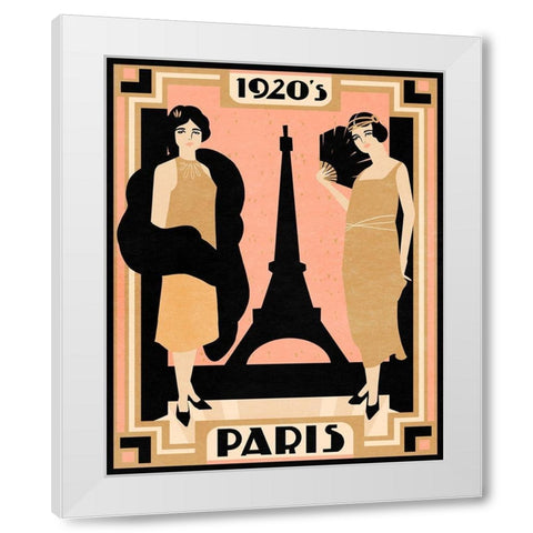 1920s Paris I White Modern Wood Framed Art Print by Warren, Annie