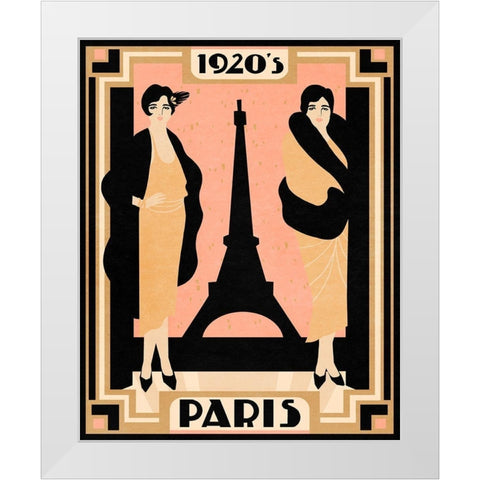 1920s Paris II White Modern Wood Framed Art Print by Warren, Annie