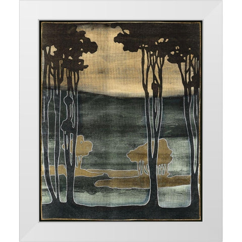 Nouveau Trees I White Modern Wood Framed Art Print by Goldberger, Jennifer