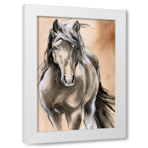 Sketched Horse II White Modern Wood Framed Art Print by Parker, Jennifer Paxton