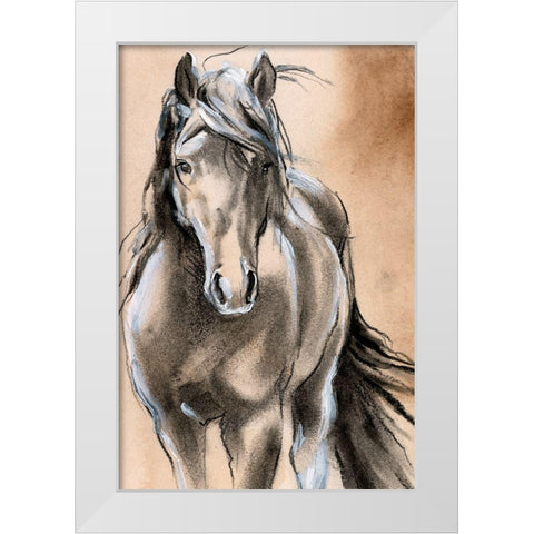 Sketched Horse II White Modern Wood Framed Art Print by Parker, Jennifer Paxton