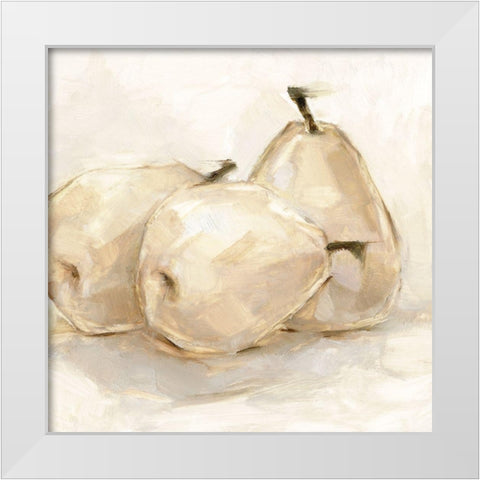 White Pear Study II White Modern Wood Framed Art Print by Harper, Ethan