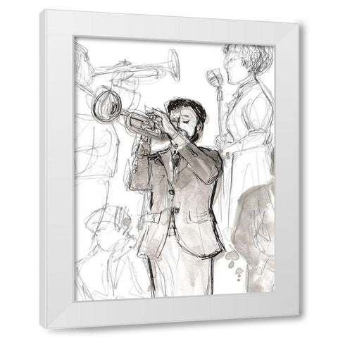 Jazz Sketchbook II White Modern Wood Framed Art Print by Vess, June Erica