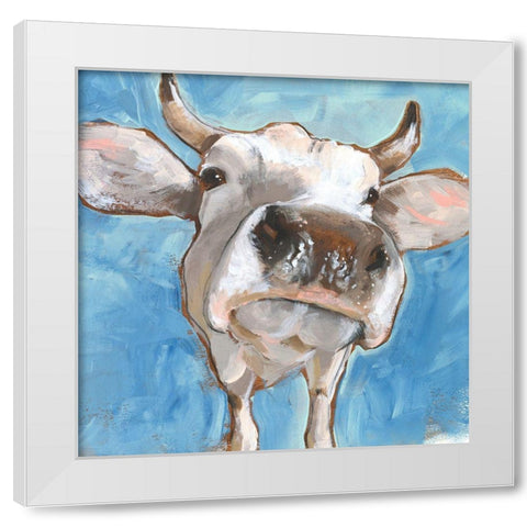 Cattle Close-up I White Modern Wood Framed Art Print by Parker, Jennifer Paxton
