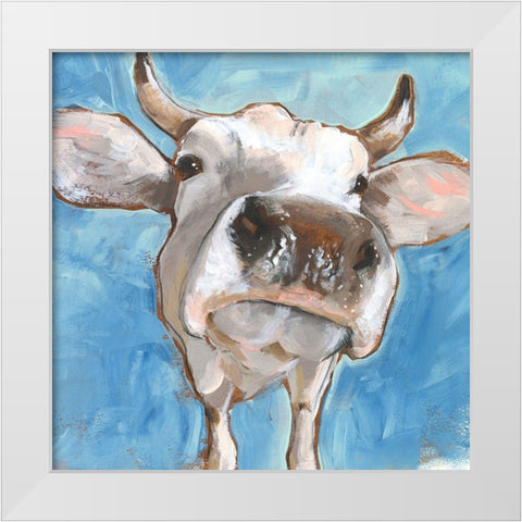 Cattle Close-up I White Modern Wood Framed Art Print by Parker, Jennifer Paxton