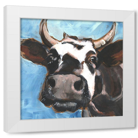 Cattle Close-up II White Modern Wood Framed Art Print by Parker, Jennifer Paxton