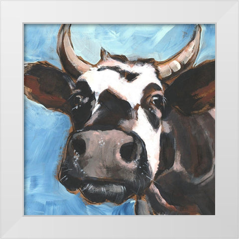 Cattle Close-up II White Modern Wood Framed Art Print by Parker, Jennifer Paxton