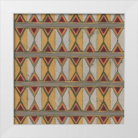 Ochre Tapestry V White Modern Wood Framed Art Print by Vess, June Erica