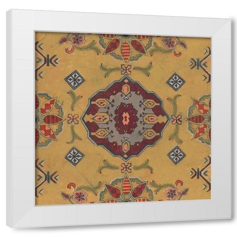 Ochre Tapestry VIII White Modern Wood Framed Art Print by Vess, June Erica