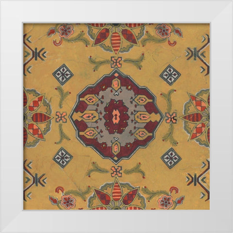 Ochre Tapestry VIII White Modern Wood Framed Art Print by Vess, June Erica