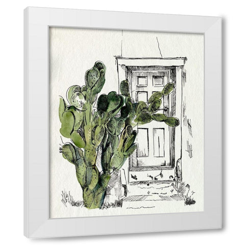 Cactus Door I White Modern Wood Framed Art Print by Parker, Jennifer Paxton