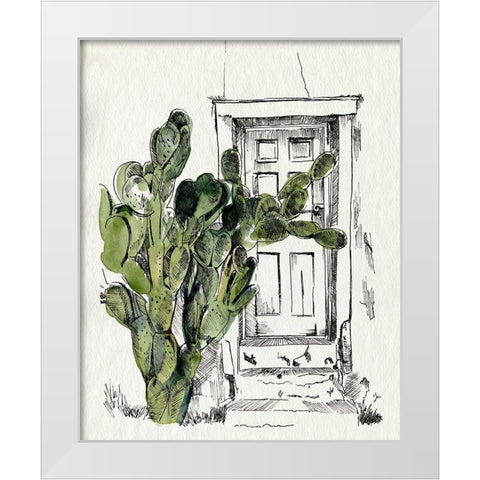 Cactus Door I White Modern Wood Framed Art Print by Parker, Jennifer Paxton