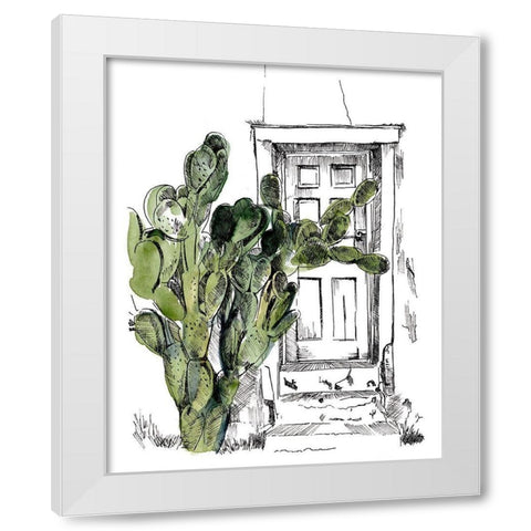 Cactus Door III White Modern Wood Framed Art Print by Parker, Jennifer Paxton