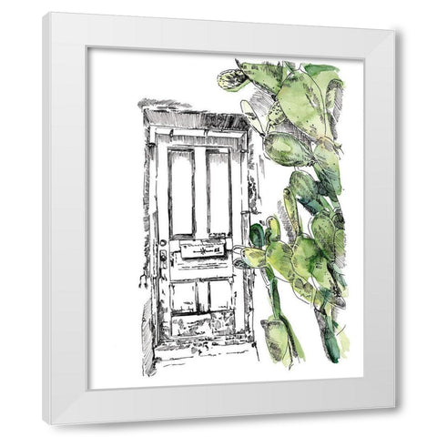 Cactus Door IV White Modern Wood Framed Art Print by Parker, Jennifer Paxton