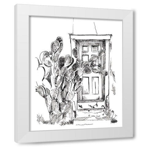 Cactus Door V White Modern Wood Framed Art Print by Parker, Jennifer Paxton