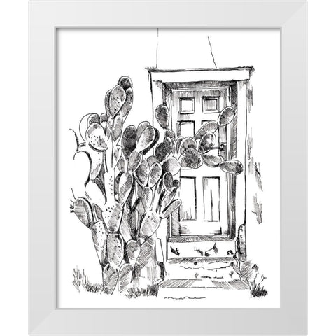 Cactus Door V White Modern Wood Framed Art Print by Parker, Jennifer Paxton