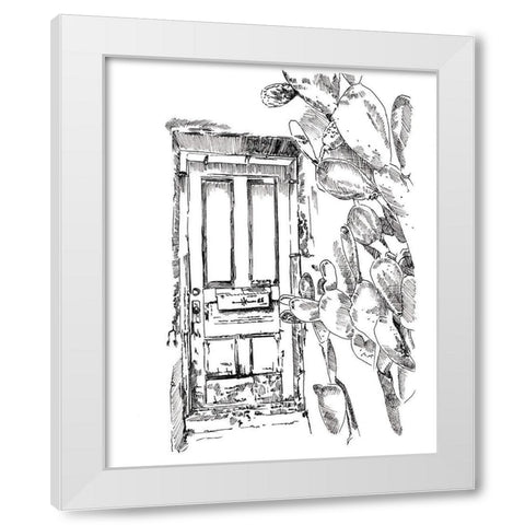 Cactus Door VI White Modern Wood Framed Art Print by Parker, Jennifer Paxton