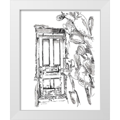 Cactus Door VI White Modern Wood Framed Art Print by Parker, Jennifer Paxton