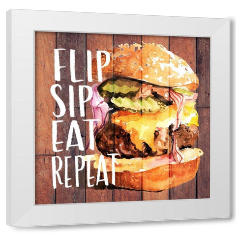 Chillin and Grillin I White Modern Wood Framed Art Print by Parker, Jennifer Paxton