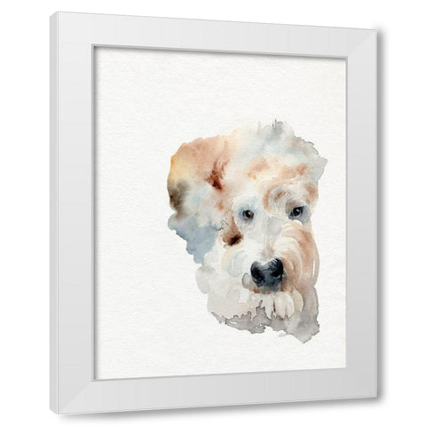 Scruffy Puppy I White Modern Wood Framed Art Print by Parker, Jennifer Paxton