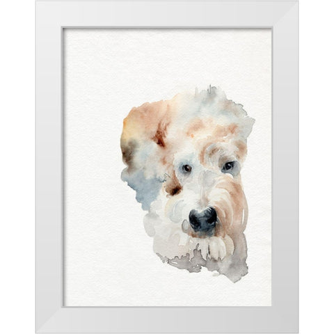Scruffy Puppy I White Modern Wood Framed Art Print by Parker, Jennifer Paxton