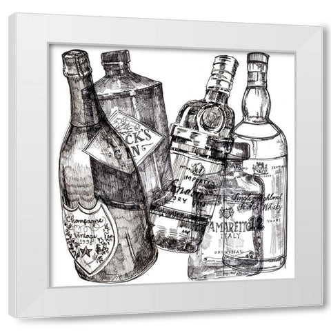 Whiskey Wednesdays II White Modern Wood Framed Art Print by Parker, Jennifer Paxton