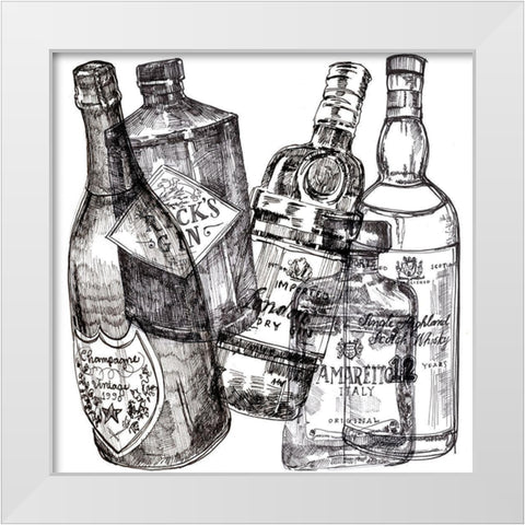 Whiskey Wednesdays II White Modern Wood Framed Art Print by Parker, Jennifer Paxton