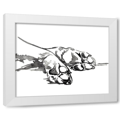 Linear Paws I White Modern Wood Framed Art Print by Parker, Jennifer Paxton