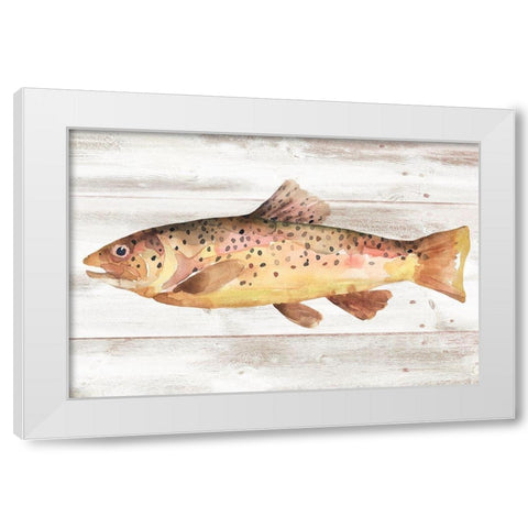 Spotted Trout I White Modern Wood Framed Art Print by Warren, Annie