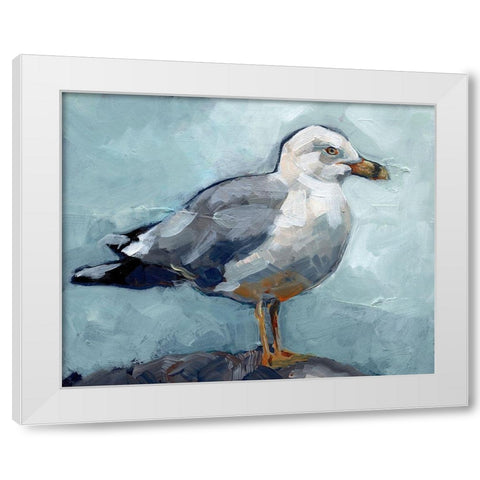 Seagull Stance I White Modern Wood Framed Art Print by Parker, Jennifer Paxton