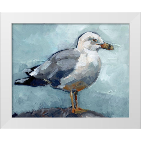 Seagull Stance I White Modern Wood Framed Art Print by Parker, Jennifer Paxton