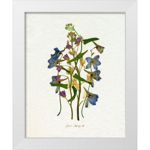 Pressed June Arrangement I White Modern Wood Framed Art Print by Caroline, Emma
