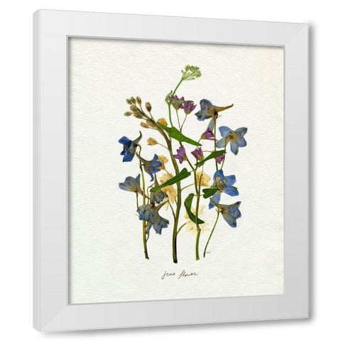 Pressed June Arrangement II White Modern Wood Framed Art Print by Caroline, Emma