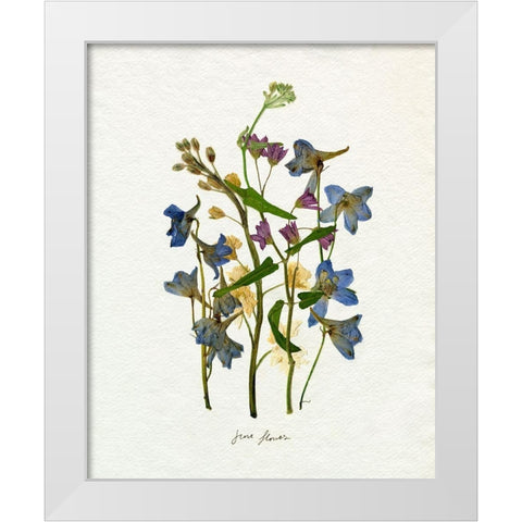 Pressed June Arrangement II White Modern Wood Framed Art Print by Caroline, Emma