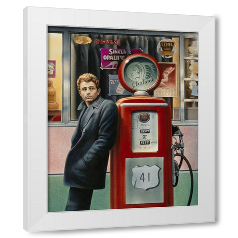 James Dean White Modern Wood Framed Art Print by Consani, Chris