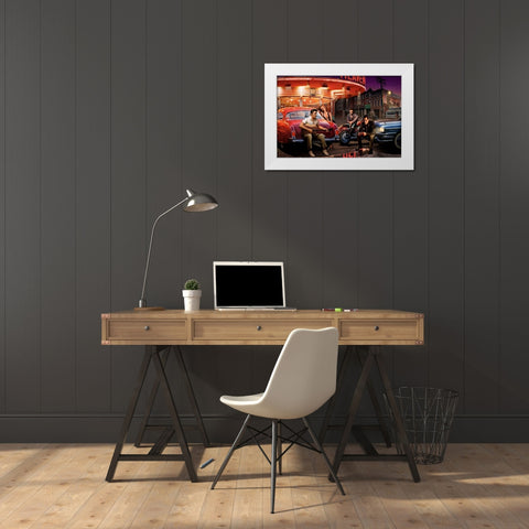 Leg XRoads White Modern Wood Framed Art Print by Consani, Chris