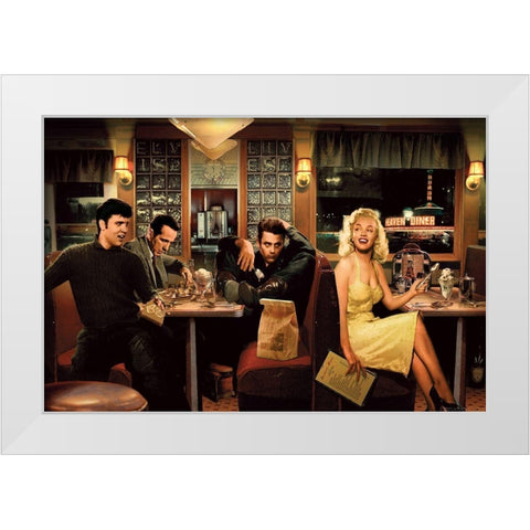 Blue Plate Special White Modern Wood Framed Art Print by Consani, Chris