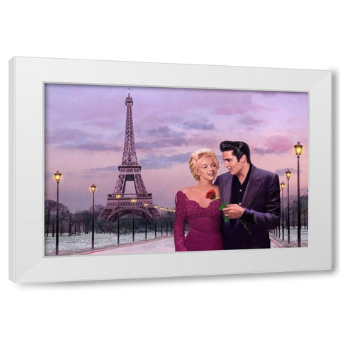 Paris Sunset White Modern Wood Framed Art Print by Consani, Chris