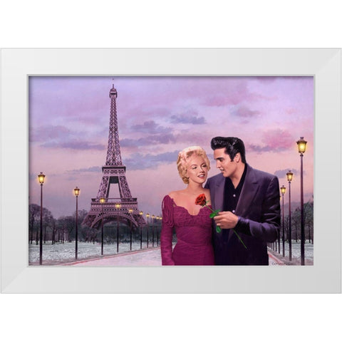 Paris Sunset White Modern Wood Framed Art Print by Consani, Chris