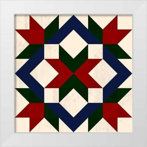 Christmas Barn Quilt I White Modern Wood Framed Art Print by Barnes, Victoria
