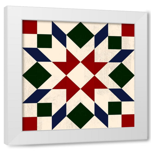 Christmas Barn Quilt II White Modern Wood Framed Art Print by Barnes, Victoria