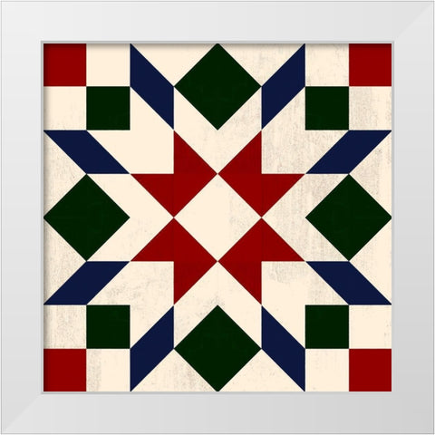 Christmas Barn Quilt II White Modern Wood Framed Art Print by Barnes, Victoria
